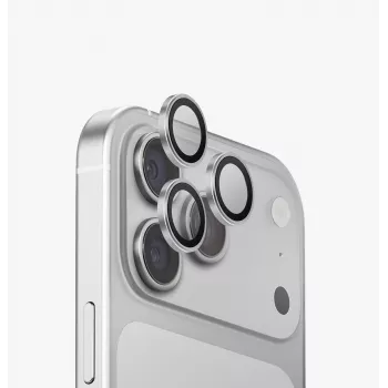 UNIQ Optix Aluguard (DX2) kamerlencse-védő iPhone 18 Pro / 18 Pro Max készülékhez – ezüst, applikátorral