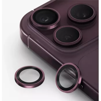 UNIQ Optix Prime kamerlencse-védő iPhone 18 Pro / iPhone 18 Pro Max készülékhez – bordó, applikátorral
