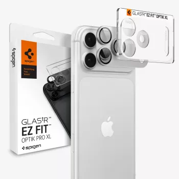 Spigen Optik Pro GLAS.tR EZ FIT kamerlencse-védő iPhone 18 Pro Max készülékhez – ezüst