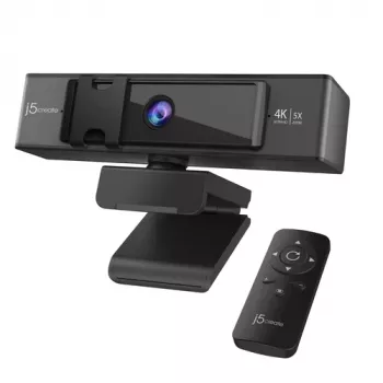 j5create JVCU435-N 4K Ultra HD webkamera 5-szörös digitális zoommal és távirányítóval
