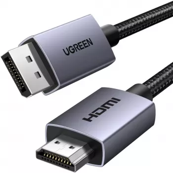UGREEN HDMI-DisplayPort aktív konverter kábel 4K 30Hz 3m fekete