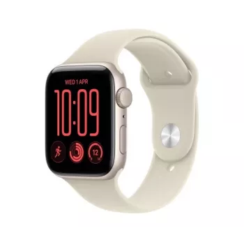 Apple Watch SE 3 GPS 44 mm alumíniumház csillagfény színben Sand sport szíjjal – M/L