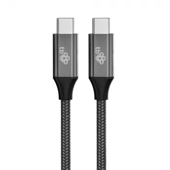 TB fonott USB 3.2 Gen 2 kábel USB-C – USB-C, 1 m, 100 W, fekete