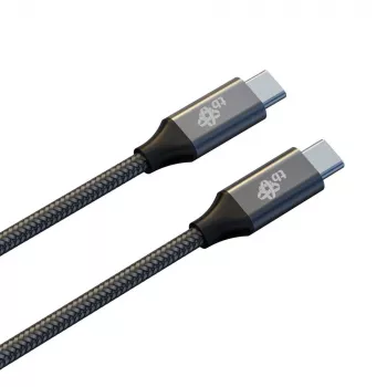 TB fonott USB 3.2 Gen 2 kábel USB-C – USB-C, 1 m, 100 W, fekete