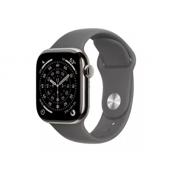Apple Watch Series 11 GPS + Cellular 42 mm természetes titán tok szürke sport szíjjal – S/M