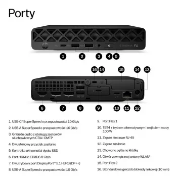 HP 8G2i mini PC - Intel Core Ultra 7 356H, 16GB RAM, 512GB SSD, Windows 11 Pro
