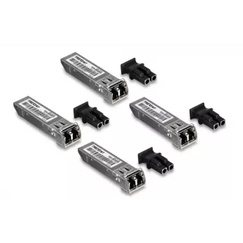 TRENDnet TEG-MGBSX/4 - SFP (Mini-GBIC) adó-vevő modul - LC multimódusú - akár 550 m - 850 nm - TAA-megfelelő (4 darabos csomag)