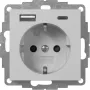 Gira USB-s dugalj, szürke (2459015)