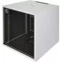 Silence Rack Office 12U 19 inch hangszigetelt szekrény halk ventilátorral és üvegajtóval, 600 x 600 mm, világosszürke (SRO126060)