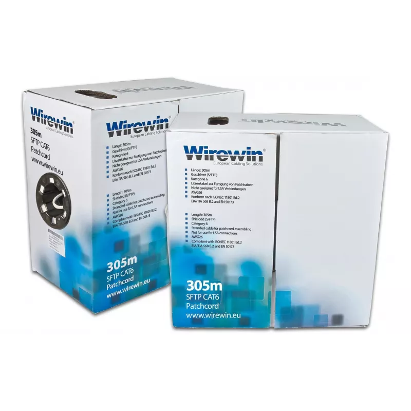 Wirewin Cat6 U/FTP patchkábel doboz, 305 m, szürke (VKBOX KAT6 PATCH 305.0)