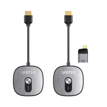 Unitek vezeték nélküli HDMI vevő 4K@30Hz adóval és USB-C - HDMI adapter készlettel