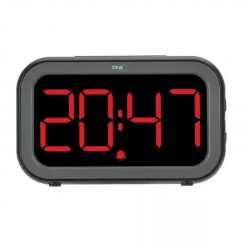 TFA Dostmann Bingo Hybrid digitális ébresztőóra, LCD/LED kijelző, fekete/antracit, 60.2048.01