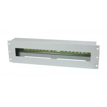 Allnet 19 inch 3U DIN-sínpanel megszakítókhoz, mélység 61 mm, frontrögzítés, világosszürke (ALL-S0002257)