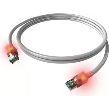 ZVK EasyLan Cat6a LED patchkábel RJ45, árnyékolt, 7,5 m, türkiz