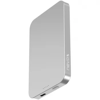 Nevox mágneses vezeték nélküli powerbank Qi2, 5000 mAh, ezüst/fehér