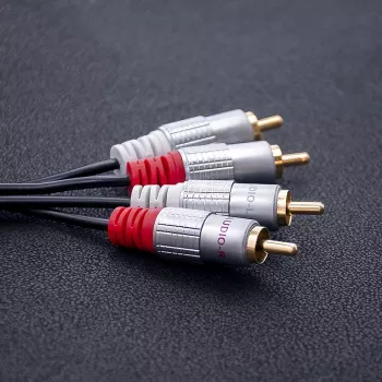 Qoltec 2x RCA-dugó 2x RCA-dugó audiokábel, 0,5 m, fekete (52335)