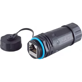 S/CONN RJ45 hálózati patchkábel-csatlakozó, Cat6, IP68, rövid kivitel, kültéri (08-01048)