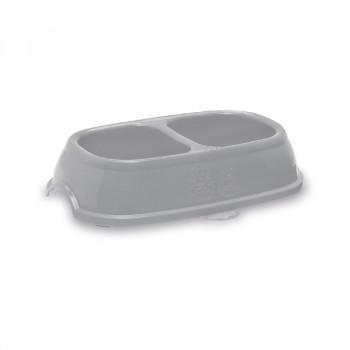 Stefanplast Break 13 etetőtál kisállatoknak 0,2+0,2 l, 21x13x5 cm, szortírozott szürke/kék