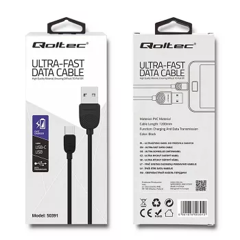 Qoltec USB-C–USB 2.0 A kábel, 1,2 m (50391)