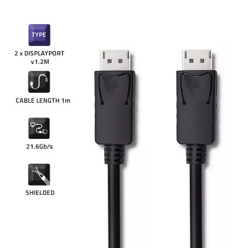 Qoltec DisplayPort kábel, 1 m, 5K