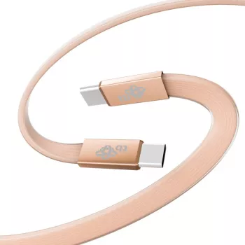 TB USB 2.0 kábel USB-C–USB-C, lapos, 1 m, 60 W, barack