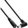 InLine® DC hosszabbítókábel, szögletes csatlakozó, 5,5 x 2,1 mm, fekete, 0,5 m