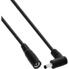 InLine® DC-hosszabbítókábel, szögdugó, 4,0 x 1,7 mm, fekete, 0,5 m