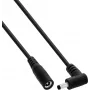 InLine® DC-hosszabbítókábel, szögdugó, 4,0 x 1,7 mm, fekete, 0,5 m