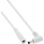 InLine® DC hosszabbító kábel, szögletes csatlakozó, 4,0 x 1,7 mm, fehér, 0,2 m