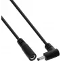 InLine® DC hosszabbítókábel, szögdugó, 3,5 x 1,35 mm, fekete, 0,2 m