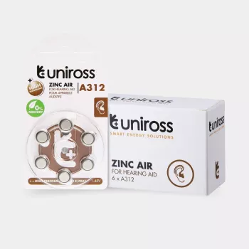 Uniross A312 gombelemek hallókészülékhez 148mAh, 6 db