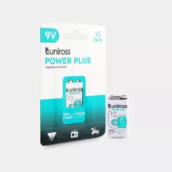 Uniross Power Plus alkáli elem 6LR61 9V 600mAh, 1 db