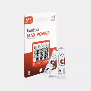 Uniross Max Power alkáli elem AAA / LR03 1300mAh, 4 db