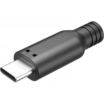 Goobay USB-C dugó, forrasztós kivitel, fekete - 15 W, 3 A