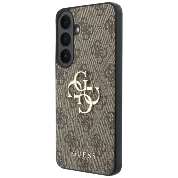 Guess Leather 4G Metal Logo tok Samsung Galaxy S26 FE készülékhez, barna