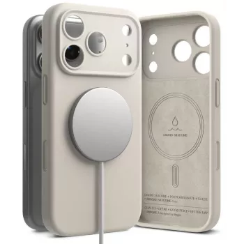 Ringke szilikon mágneses MagSafe tok iPhone 18 Pro Max, Stone