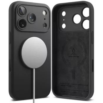 Ringke szilikon mágneses MagSafe tok iPhone 18 Pro, fekete