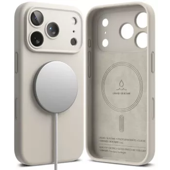 Ringke szilikon mágneses MagSafe tok iPhone 18 Pro, Stone