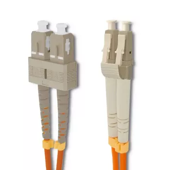 Qoltec optikai patch kábel SC/UPC – LC/UPC, multimódusú 50/125 OM2, duplex, 3 m