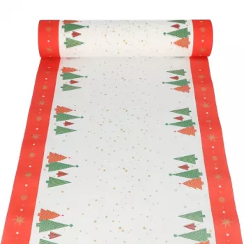 PAPSTAR karácsonyi asztalfutó Plain Christmas Trees airlaid anyagból, tekercsen, méretek: (sz)400 mm x (h)24 m