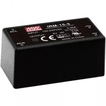Mean Well IRM-15-24 tápegység, 15 W, 0,63 A, 85-264 V bemenet – fekete
