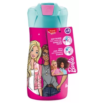 Maped PICNIK ivópalack Barbie, 0,43 l, acél test Barbie-motívummal, szívószállal