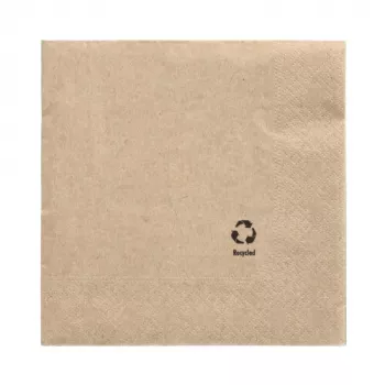 PAPSTAR szalvéta, 330 x 330 mm, 3 rétegű, natúr, 1/4 hajtás, újrahasznosított papír, színes nyomott