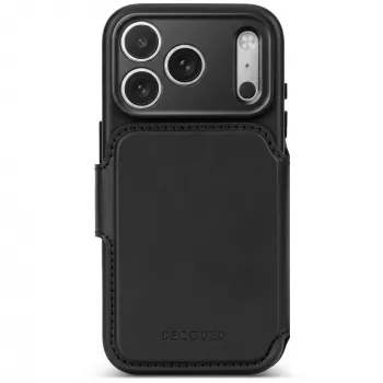 Decoded Leather Detachable Wallet bőrtok iPhone 18 Pro Max / 17 Pro Max készülékhez, MagSafe, fekete