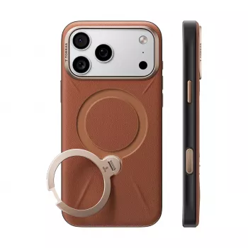 TORRAS Ostand Q3 VegSkin tok iPhone 18 Pro Max / 17 Pro Max készülékhez, MagSafe-kompatibilis, barna