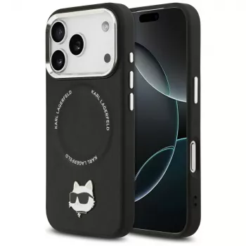 Karl Lagerfeld Choupette Pin MagSafe tok iPhone 17 Pro Max készülékhez, fekete