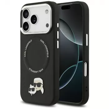 Karl Lagerfeld Karl & Choupette Pins MagSafe tok iPhone 17 Pro Max készülékhez, fekete