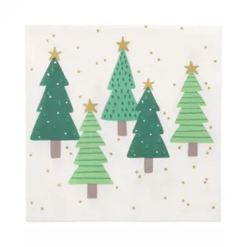 PAPSTAR „Winter Trees” karácsonyi szalvéta 330 x 330 mm, nyomott, 1/4 hajtás, 3 rétegű
