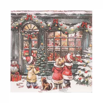 PAPSTAR „It looks like Christmas” karácsonyi szalvéta 330 x 330 mm, nyomott, 1/4 hajtás, 3 rétegű