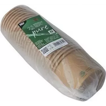 PAPSTAR pure leveses pohár, kerek, 350 ml, barna, fehérítetlen frissrostos karton bio bevonattal